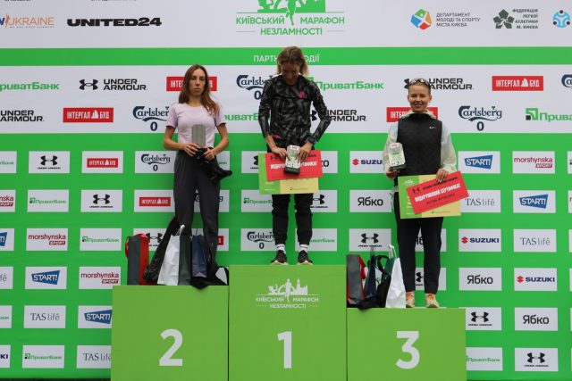 Переможець та призери на дистанції 21 км - жінки 